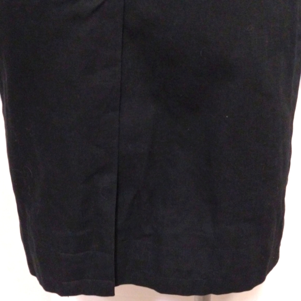 INC Black Cotton Trench Coat Small Lightweight Button Front Spring Fall Jacket - Picture 13 of 16